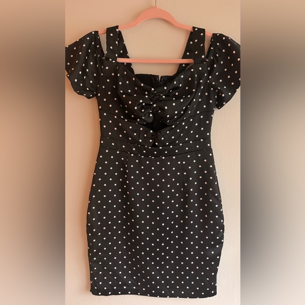 Guess Black and White Polka Dot Dress